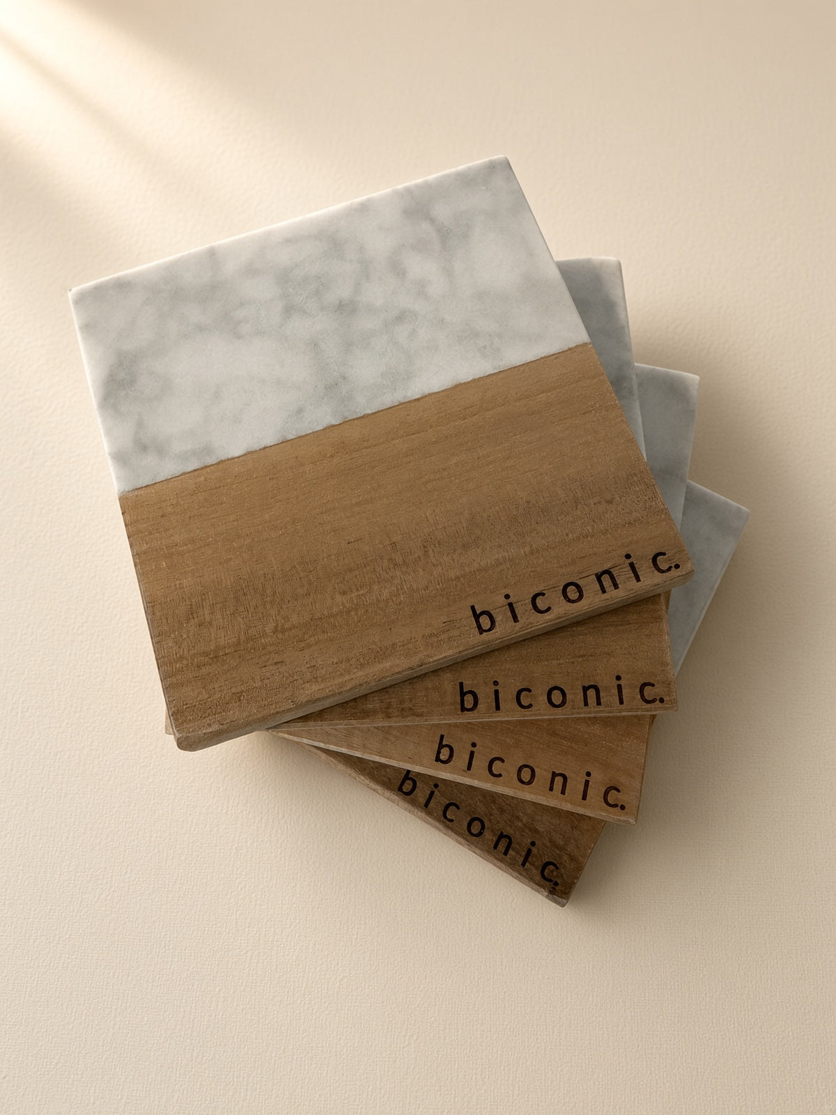 Biconic bisexual pride coasters, alternate view