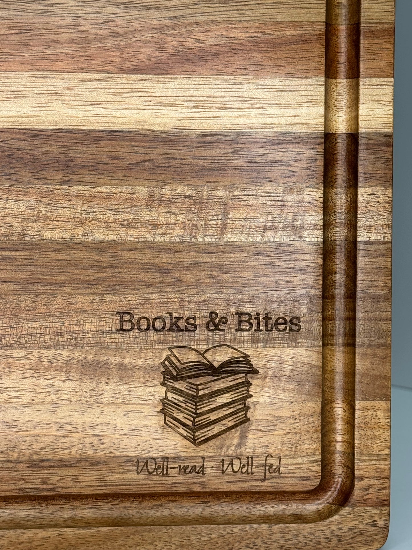 Books & Bites Engraved Acacia Hobby Board
