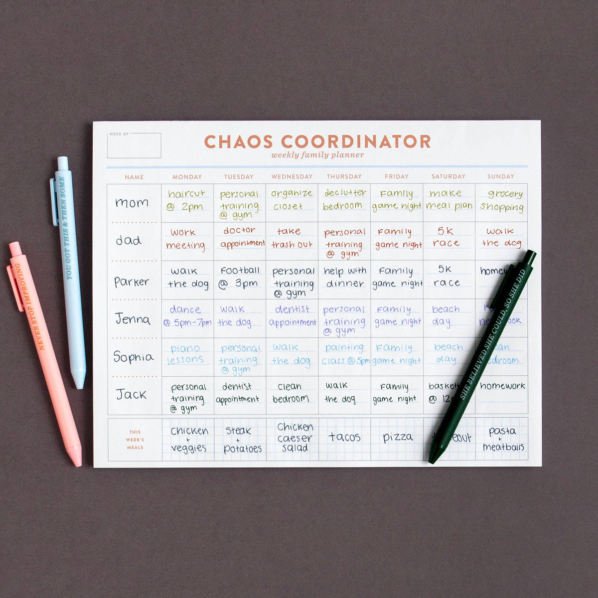 Chaos Coordinator Weekly Family Planner