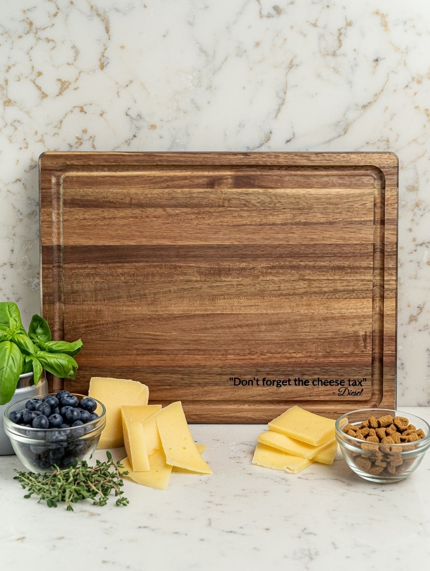 "Cheese Tax" Personalized Dog Lover Board